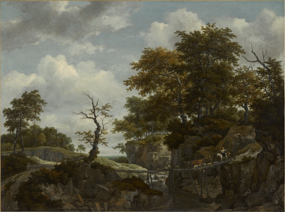 Landscape with Bridge, Cattle, and Figures