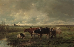Landscape with Cows and Mill on the Horizon