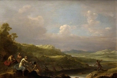 Landscape, with Diana and Actaeon by Dirck van der Lisse
