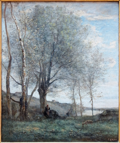Le pâtre aux deux chèvres by Jean-Baptiste-Camille Corot