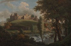 Ludlow Castle with Dinham Weir, from the South-West