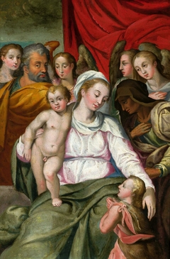 Madonna and Child with Saints John, Joseph, Anna and angels by Joseph Heintz the Elder