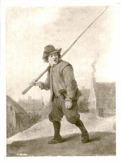 Man carrying a pole by David Teniers the Younger
