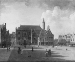 Marketplace at Haarlem, Looking towards the Town Hall by Jan ten Compe