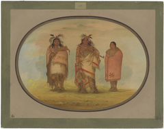 Menomonie Chief, His Wife, and Son by George Catlin