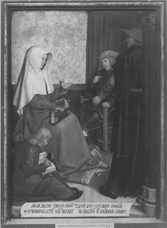 Mindelheimer Sippenaltar: Maria Salome und Zebedäus mit Johannes d. Ev. und Jacobus d. Ä. by Bernhard Strigel