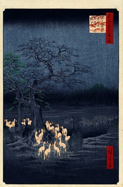 New Year's Eve Foxfires at the Changing Tree, Oji by Utagawa Hiroshige