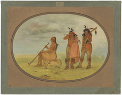 Old Menomonie Chief with Two Young Beaux by George Catlin