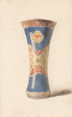 Painted Vase with Blue Base by Friedrich Carl von Scheidlin