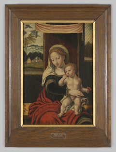 Paneelschildering "Madonna met kind" op hout door Zuid-Nederlandse schilder, navolger van Joos van Cleve, ca. 1550 by Joos van Cleve