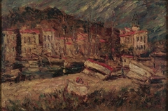 Port of Cassis by Adolphe Joseph Thomas Monticelli