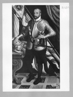 Portait of a knight+) with flags by Giovanni Battista Bertucci