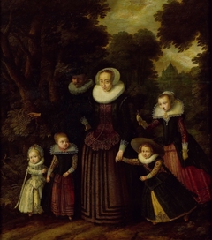 Portrait of a couple and four children