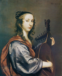 Portrait of a Lady Playing a Lute by Johannes Mytens