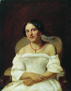 Portrait of a Woman in White by Fyodor Bronnikov