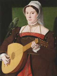 Portrait of a woman playing a lute