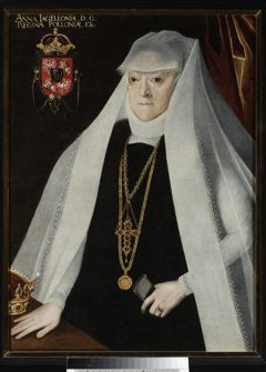 Portrait of Queen Anna Jagiellon as a widow (detail). by Martin Kober