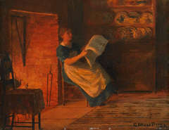 Reading by the Fire by Enoch Wood Perry