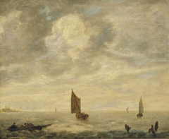 Restless River with Sailing Boats by Jan van de Cappelle