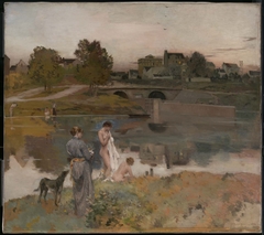 Riverbank with Bathers