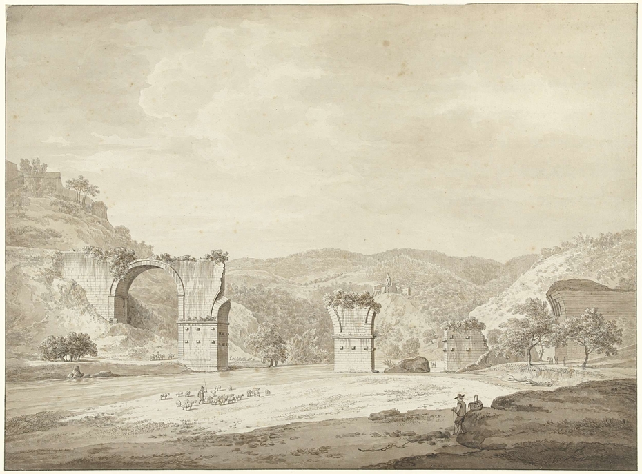 Ruïne van de brug van Augustus te Narni, Italië