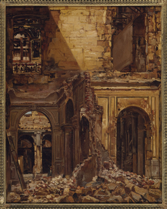 Ruines des Tuileries, après l'incendie de 1871 by Eugène Bellangé