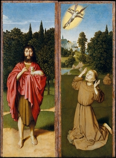 Saint John the Baptist; Saint Francis Receiving the Stigmata by Gerard David