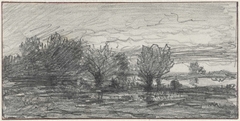 Schets van een landschap met knotwilgen by Willem Roelofs I