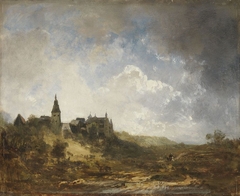 Schloss und Kirche in Günzburg an der Donau by Eduard Schleich the Elder