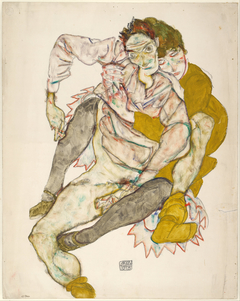 Seated Couple by Egon Schiele