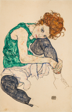 Seated Woman with Bent Knees by Egon Schiele