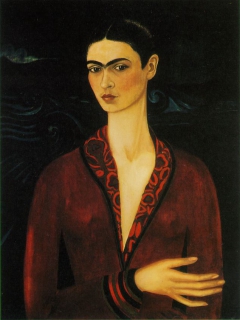Self-Portrait with Velvet Dress by Frida Kahlo
