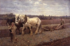 Sir George Clausen - Ploughing - ABDAG002347 by George Clausen