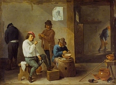 Smokers around a Barrel by David Teniers the Younger