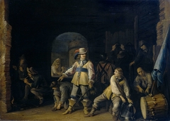 Soldiers in a guardroom