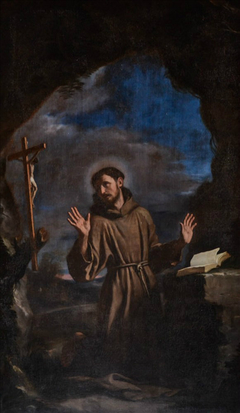 St. Francis in adoration of the crucifix