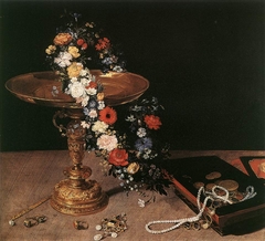 Still-Life with Garland of Flowers and Golden Tazza by Jan Brueghel the Elder