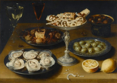 Still-Life with Oysters, Pastries and Fruits