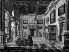 Sumptuous Renaissance Interior with Tric-Trac Players by Esaias van de Velde