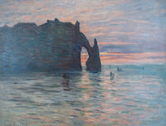 Sunset at Étretat by Claude Monet