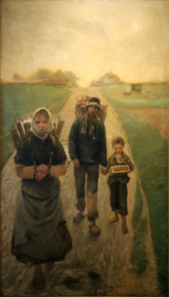 The chalk sellers-In the morning by Léon Frédéric
