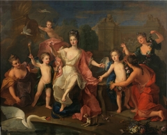 The Duchess of Burgundy with her two sons, the Dukes of Brittany and Anjou (future Louis XV)