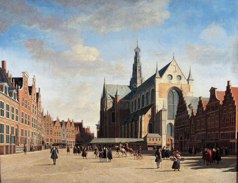 The Grote Markt in Haarlem with the St. Bavo church, seen from the west