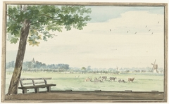 The Hamlet, De Lindt, in the Zwijndrechtse Waard near Meerdervoort by Aert Schouman