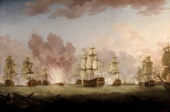 The Moonlight Battle of St Vincent, 26th January 1780 by after Richard Paton