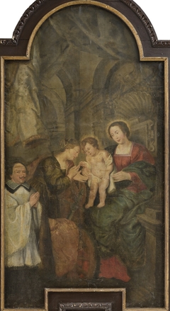 The mystic marriage of St. Catherine of Alexandria and a donor by anonymous painter