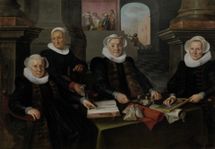 Three Regentesses and the ‘House Mother’ of the Amsterdam Lepers’ Asylum by Werner van den Valckert