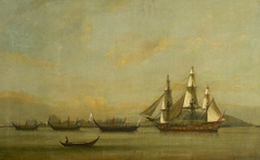 Towing the East Indiaman 'Hindustan' by Thomas Luny