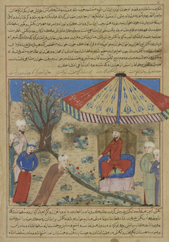 Tukush, Sultan of Khorasan, Congratulated by Rashid-al-din, from a manuscript of Hafiz-i Abru’s Majma’ al-tawarikh by Anonymous