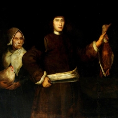 Two Figures with Poultry by Anonymous